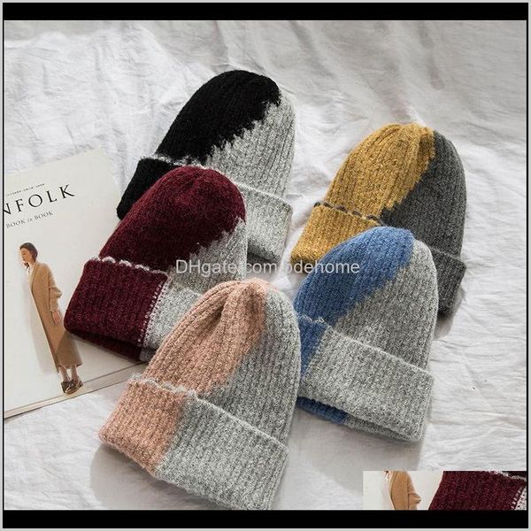 

beanie/skull caps hats, scarves & gloves fashion aessories drop delivery 2021 knitted hats for women style twist beanie autumn and female ca, Blue;gray