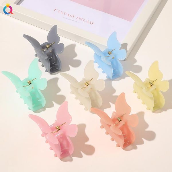 

hair accessories jelly colorful butterfly shape hairpins metal clips trendy clip for women girl qy123006, Slivery;white