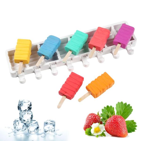

baking moulds 8 cells line shapes small size silicone ice cream mold diy homemade popsicle dessert lolly maker reusable tools