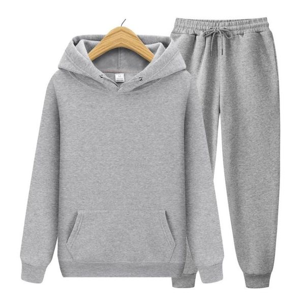 

men's hoodies & sweatshirts 2021 sets hoodies+pants autumn winter sweatshirt sweatpants fashion slim fit men set hoodie hip hop pullove, Black