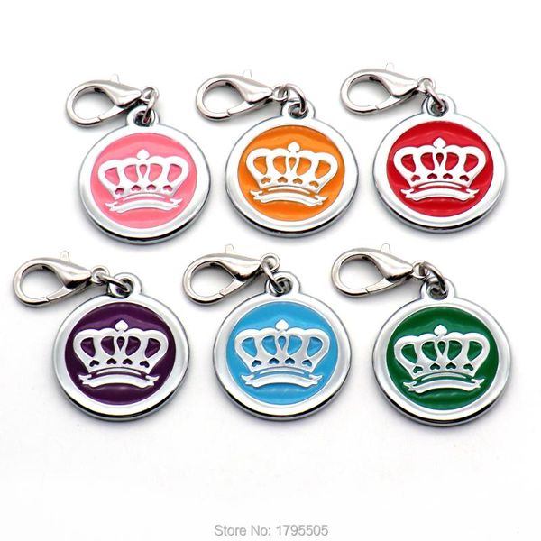 

dog tag,id card 100pcs crown personalized engraving pet cat name tags customized id tag collar accessories nameplate anti-lost pendant metal