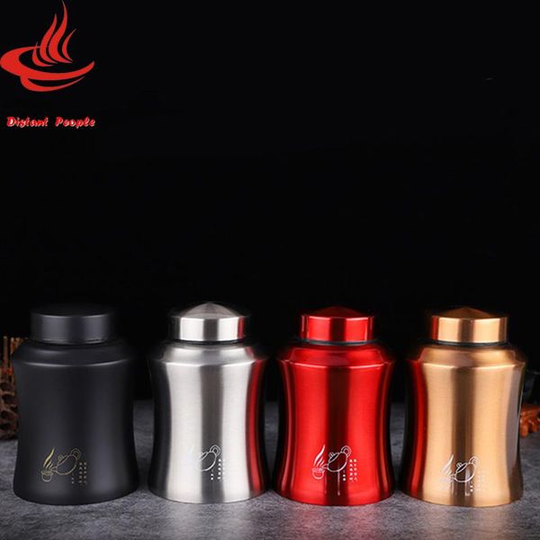 

storage bottles & jars stainless steel tea pot large airtight metal chests black kitchen sotrage canister coffee caddies teaware