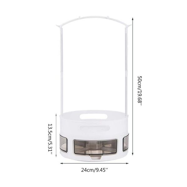 

tiers rotatable spice rack non-slip spinning storage pantry countershelf hooks & rails