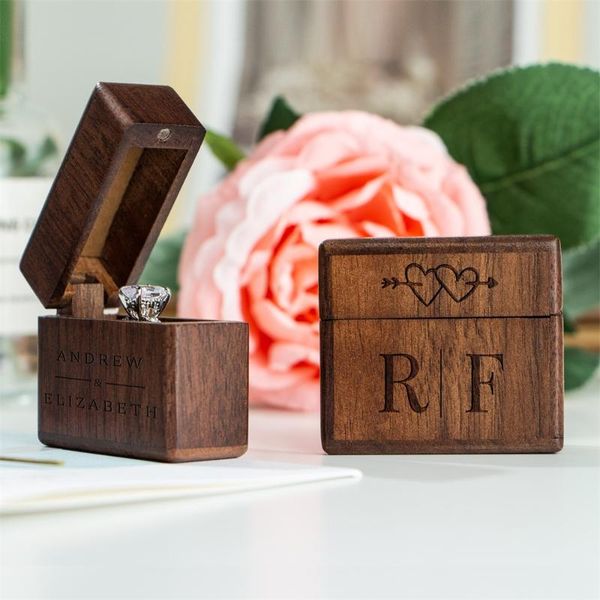 

jewelry pouches, bags personalized ring box lighter shape single walnut fashion wedding proposal, Pink;blue