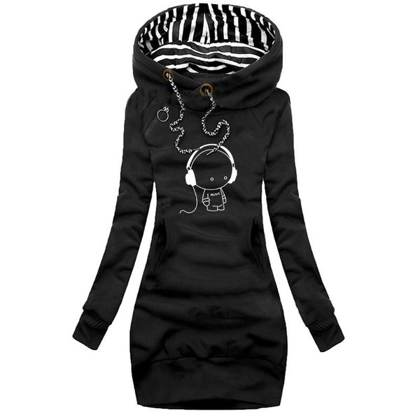 

casual dresses fashion for women autumn winter long sleeve womens fleece warm ladies skirts, Black;gray