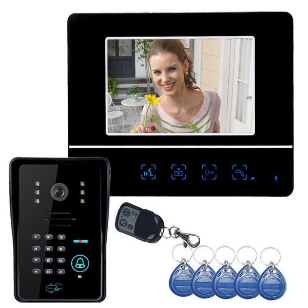 

inch video door phone doorbell intercom system camera touch panel lock rfid keyfobs phones