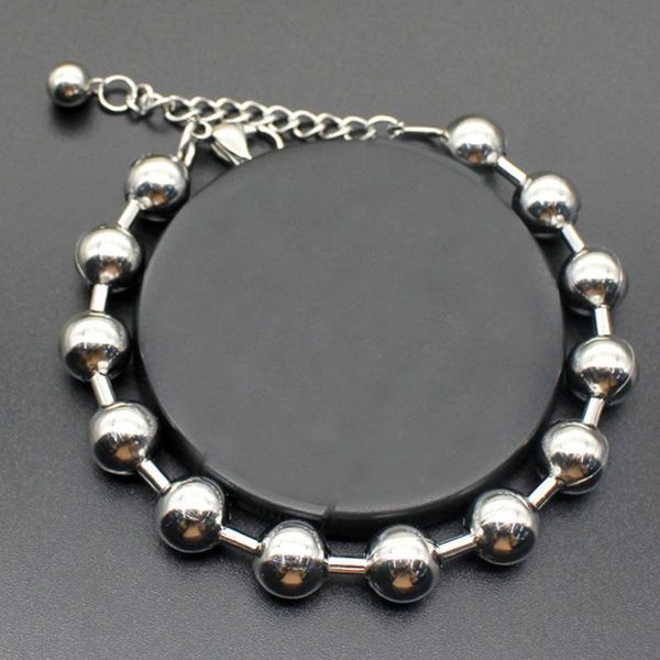 

link, chain beads bracelet men big stainless steel on hand charm women hip hop gifts for wholesale jewelry, Black