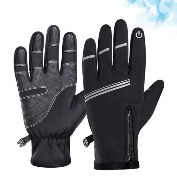 

cycling simple warm anti screen touch for riding hiking size black gloves
