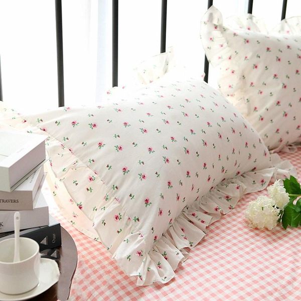 

pillow case 1piece pastoral pure cotton thick pillowcase luxury cushion cover lace european embroidery ruffle bedding home decor