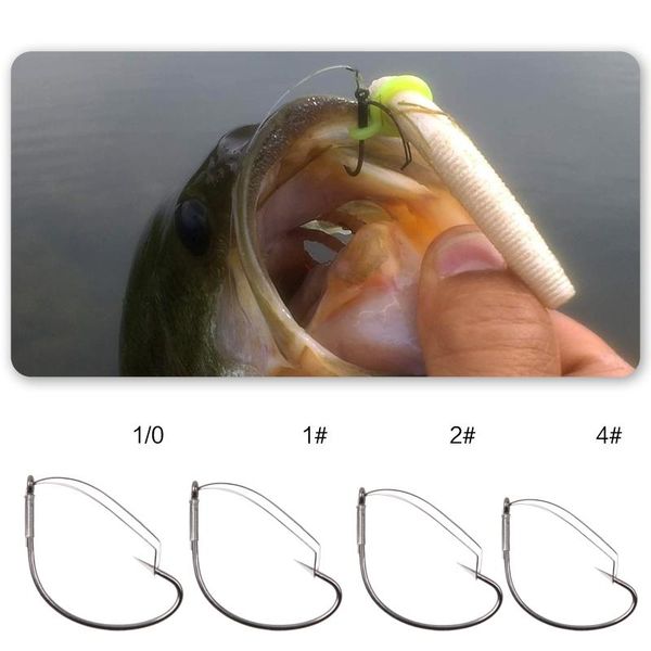 

fishing hooks hyaena 120pcs wacky weedless wide gap 304 stainless steel rig for style