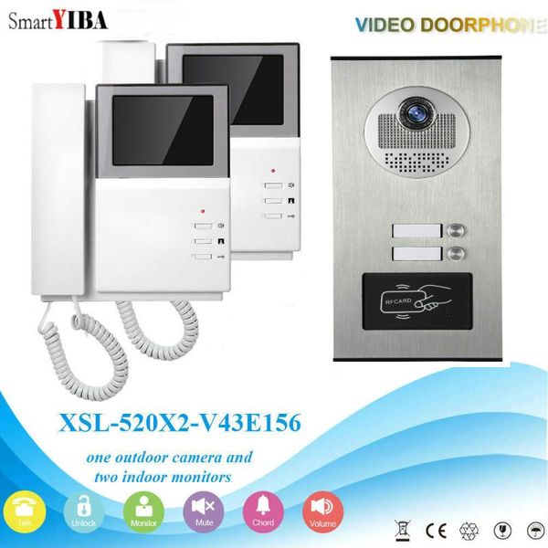 

smartyiba video door phone system 4.3 inch lcd monitor wired intercom doorbell kit night vision camera bell phones