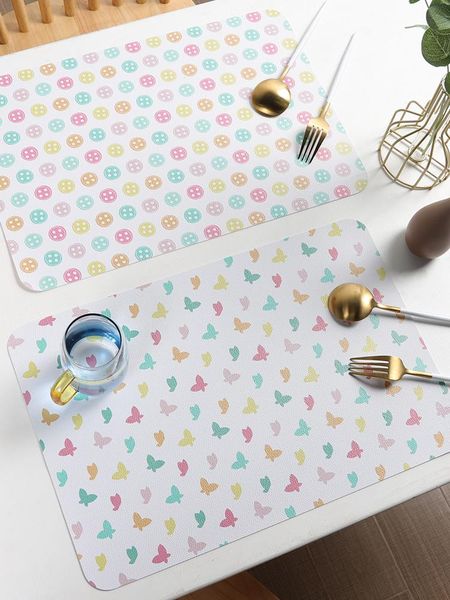 

korean-style thickened cotton mat bowl western table cloth anti-scald heat insulation fabric non-slip mats & pads