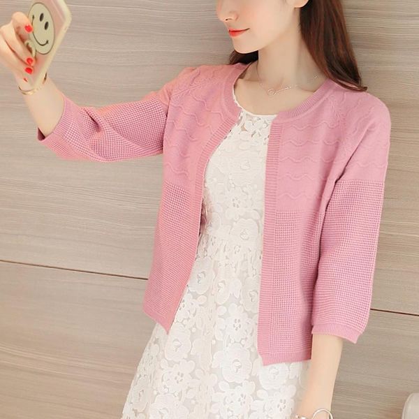 

women's knits & tees spring and summer jacket womens 2021 korean all-match loose sweater cardigan shawl small thin air, White