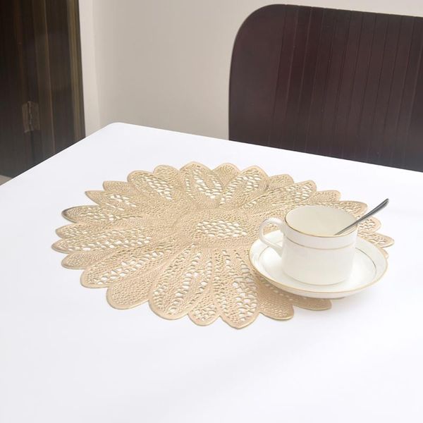 

mats & pads leaves flowers hollow placemat insulation bowl cup heat resistant placemats table mat home kitchen decor