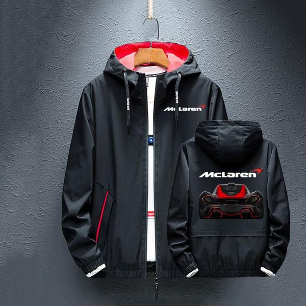 

men's hoodies & sweatshirts mclaren logo . mens 2021 jacket fashion casual slim sportswear jackets male windbreaker coats, Black