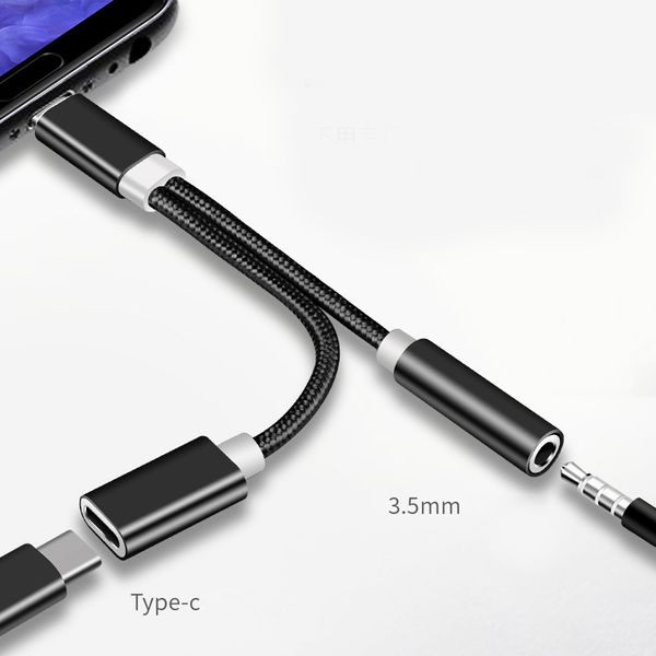 Caricabatterie 2 in 1 e connettore audio per cuffie auricolare tipo C Jack Aux da 3,5 mm per Samsung S8 Xiaomi