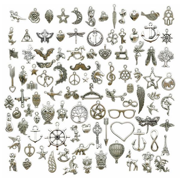 

mix style vintage diy jewelry charms multistyle making components parts for necklace bracelet anklets wholesale price, Bronze;silver
