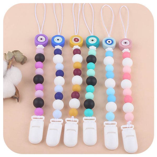 

pacifier holders baby clips weaning teething silicone kids chew toys accessory soothing nipple chain cartoon bead b7314