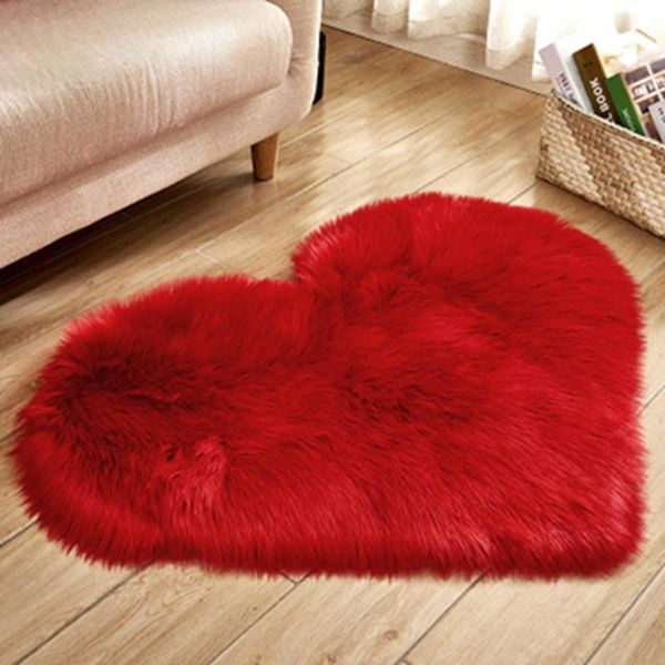 

imitation wool love heart long plush carpet mattress blanket sofa cushion mat living room coffee table bedroom rug carpets