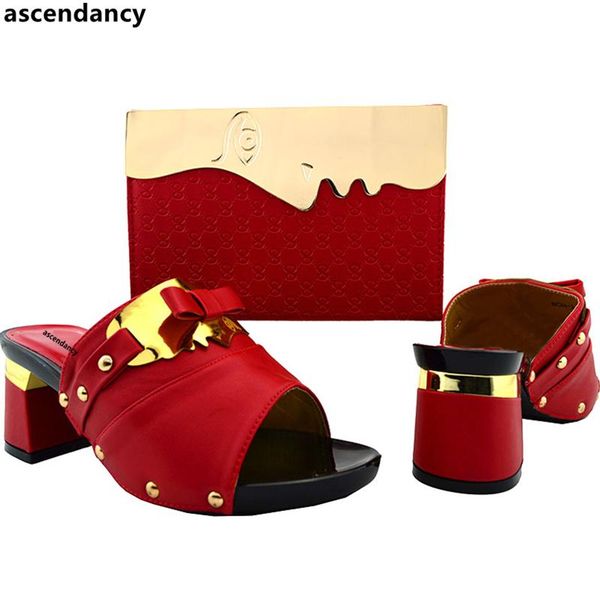 

arrival red color italian shoes and bags to match with bag set african sets 2021 women dress, Black