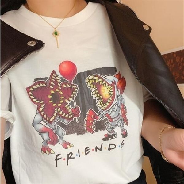 

lion movie tv show stranger things pennywise friends t-shirt halloween horror tee cute funny shirt 210512, White