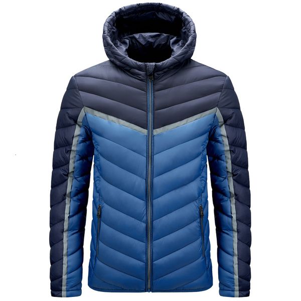 

men's down & parkas for autumn winter 2021 patchwok ultralight brand clothes casual warm hooded collar coats jackets parkas windbr, Black
