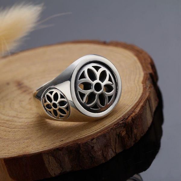 

designer original thai silver opening adjustable ring trend domineering hip hop men's jewelry cluster rings, Golden;silver