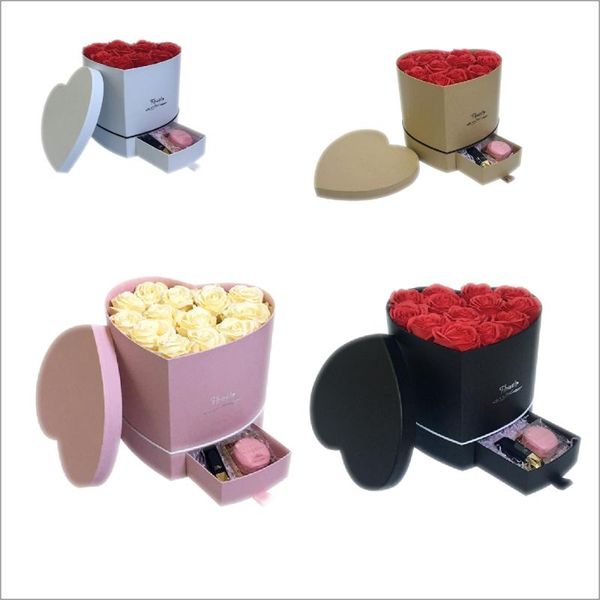 

gift wrap heart shape include drawer packing flowers box,weddiing birthday party present paper box propose marriage pack case