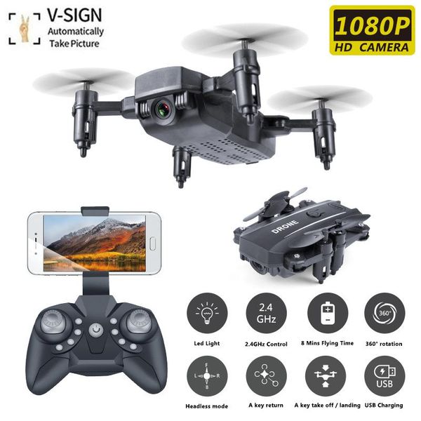 

drones four axis mini folding uav fixed height gesture pography wifi hd aerial remote control aircraft explosion