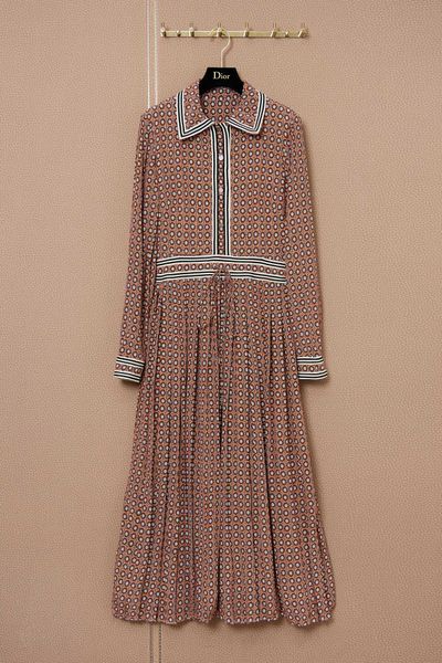 

wavelet dot drawstring shirt collar dress, Black;gray