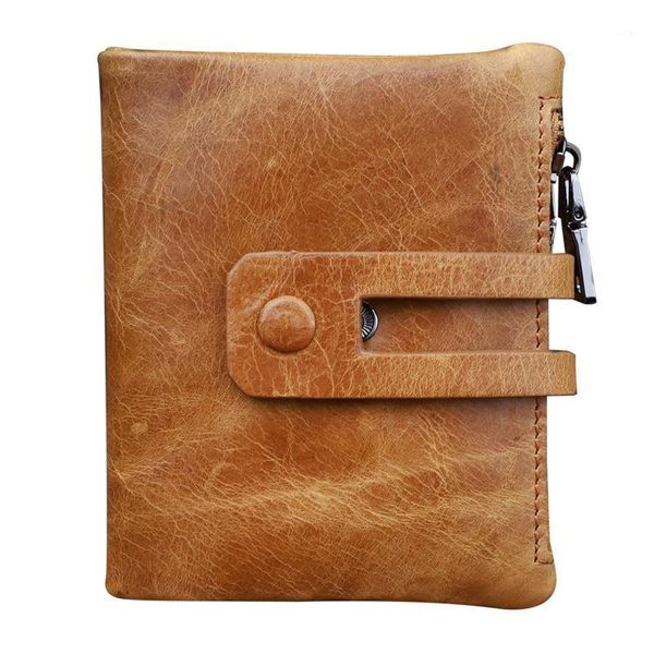 

wallets cow leather men wallet handmade genuine slot purse multifunction retro male bifold short money card1, Red;black