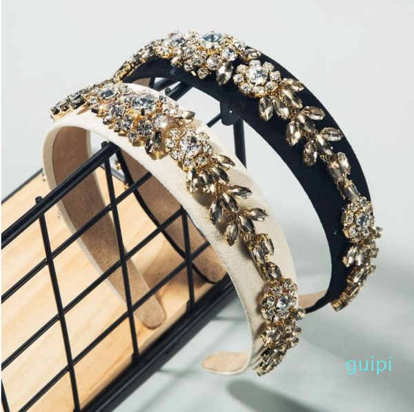 

headbands european and american fashion net red same styles hair accessories retro baroque court style super flash diamond glass diamonds, Silver