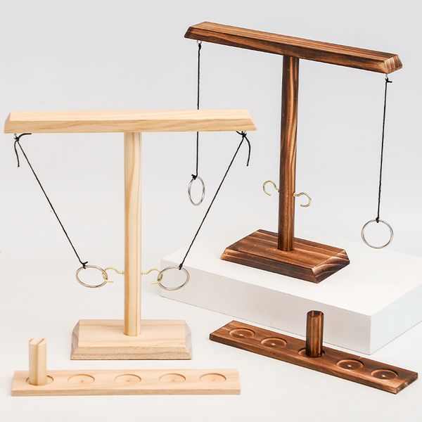 

block lego toys wooden ring throwing game puzzle thinking logic exercise family hook ornaments double pk battle