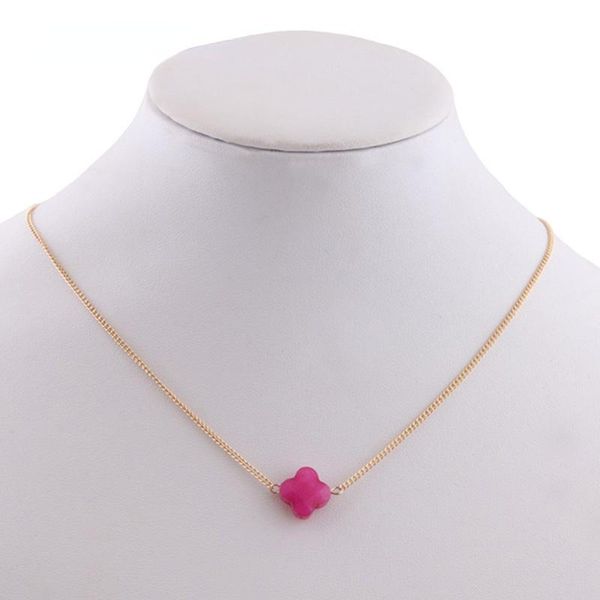 

chokers trendy fashion brand choker necklace four-leaf clover for woman natural stone korean necklaces bohemian christmas, Golden;silver