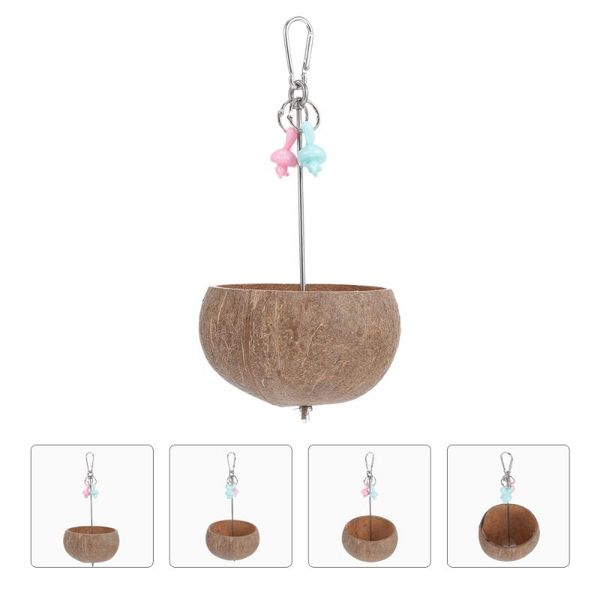 

other bird supplies coconut shell hanging parrot feeder food outdoor bowl