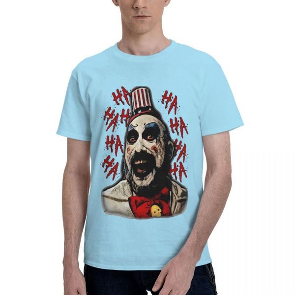 

men's t-shirts captain spaulding classic t shirt leisure tees short sleeve round collar t-shirt 100% cotton party clothing, White;black