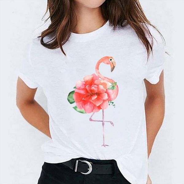 

graphic and women floral mens flamingo printing 90s clothing trend fashion ladies print lady womens female shirt, White;black