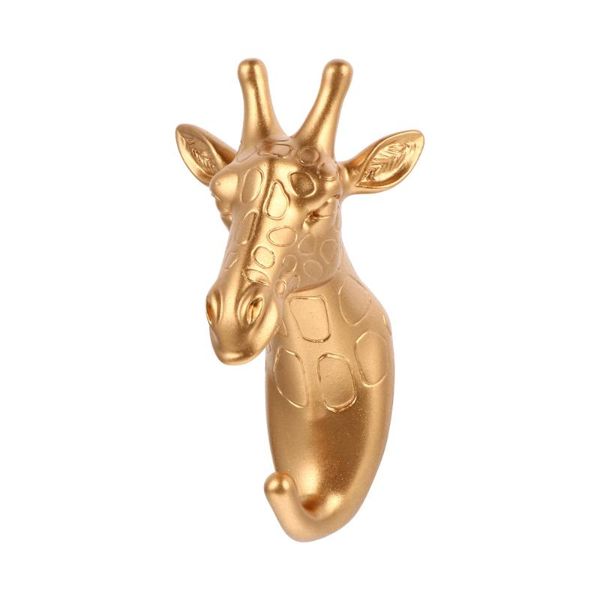 

1pc creative giraffe head shaped hook decorative home hanging decor hooks & rails