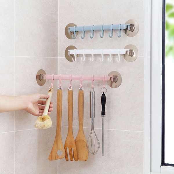 

hooks & rails i hook corner wall with strong adhesive 37x7cm to hang on the kitchen wall, 6 rows of bathroom home