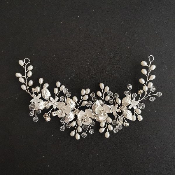 

hair clips & barrettes slbridal handmade alloy crystal rhinestones pearls bridal vine headband wedding accessories bridesmaids women jewelry, Golden;silver