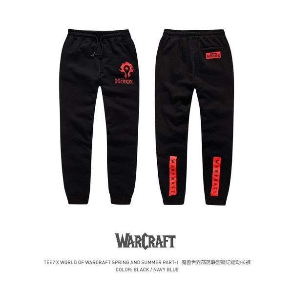 

men's pants tee7 mens sweatpants game tribe forever emblem cotton casual horde cosplay costume male black printed trouser
