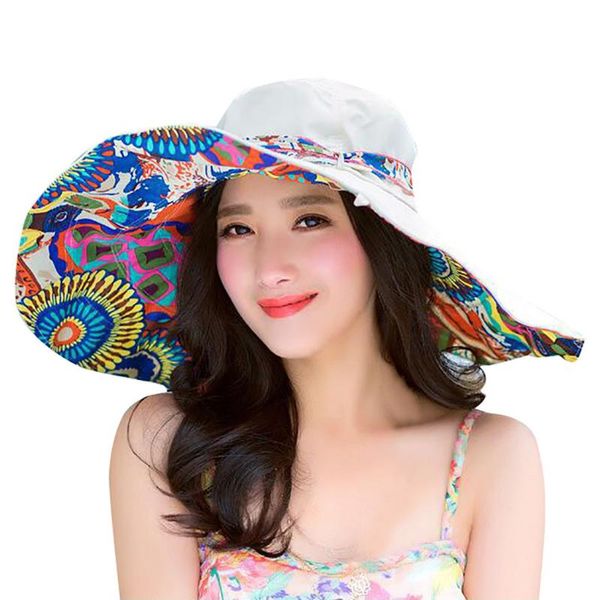 

wide brim hats big large hat floral parint plain floppy beach sun packable summer for women lady straw cap, Blue;gray
