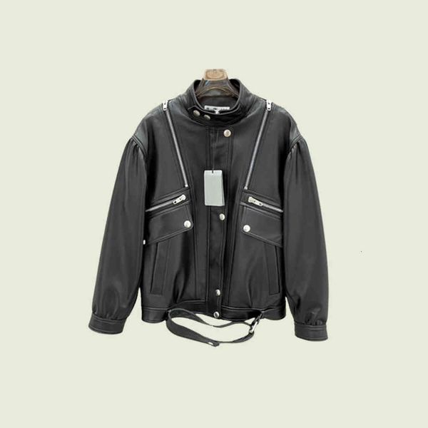 

designers sheep skin jacket men's and women's loosecoat genuine leather motorcycle suit, oversize quality, Black;brown