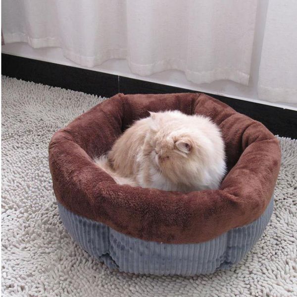 

soft warming dog cat basket fall winter pet home for small kitten hexagon sleeping bed nest drop kennels & pens