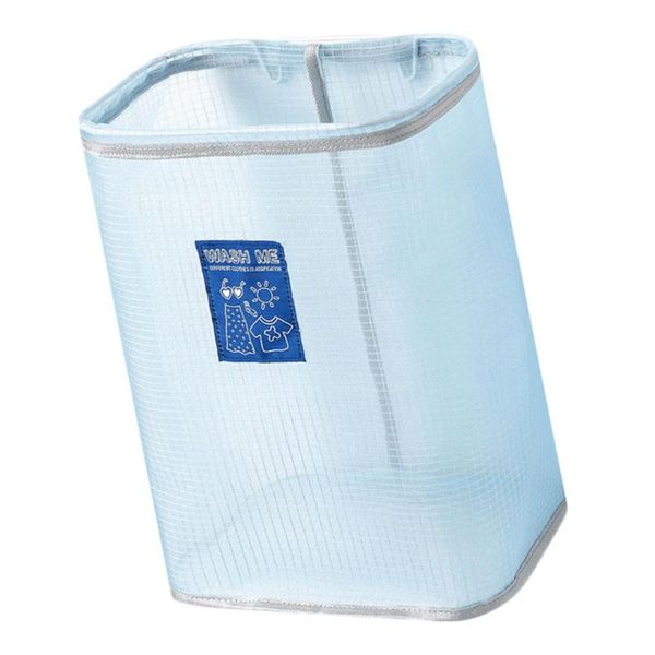 

laundry bags 1pc bathroom clothing storage basket folding nylon wall hanging bin(blue)