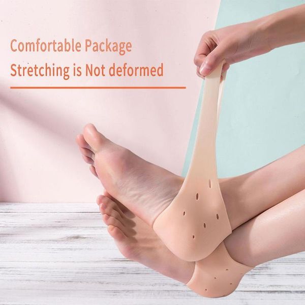 

shoes materials 3angni soft silicone heel protector for cracked heels moisturizing gel socks anti-slip foot care protectors, Black