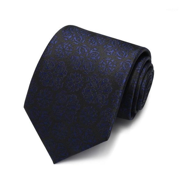 

2020 designer new fashion royal blue flower black 8cm ties for men necktie host business formal suit with gift box1, Black;gray
