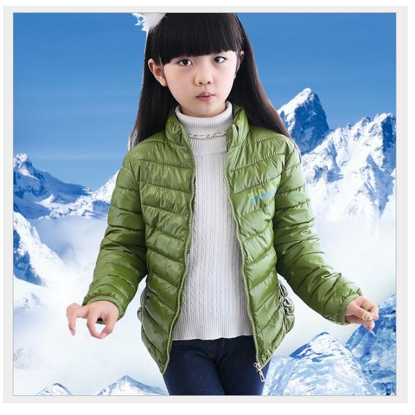 

green girls down jackets boys outfits coats winter outerwear solid girl jacket children clothes 210413, Blue;gray