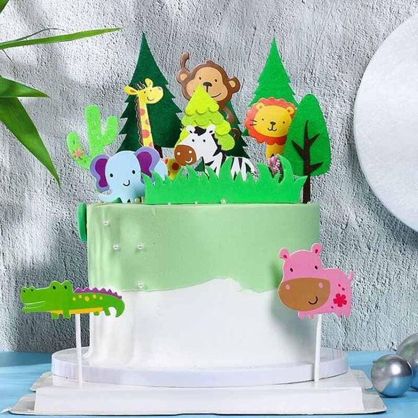 

other festive & party supplies 1set bake cake decoration 7style small animal cartoon giraffe elephant lion dessert table birthday