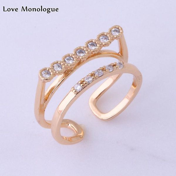 

wedding rings love monologue exquisite unique white cubic zirconia gold color ring jewelry for womens christmas gift x0006, Slivery;golden